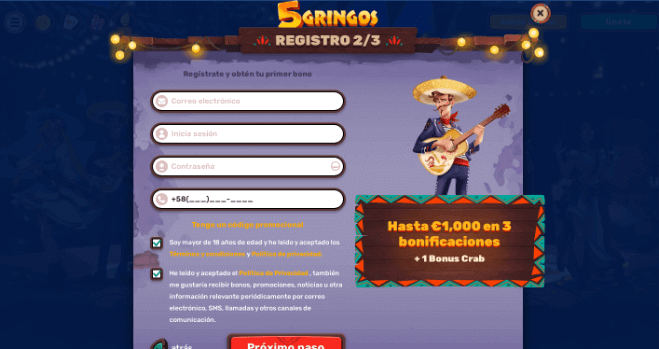 gringos registrarse