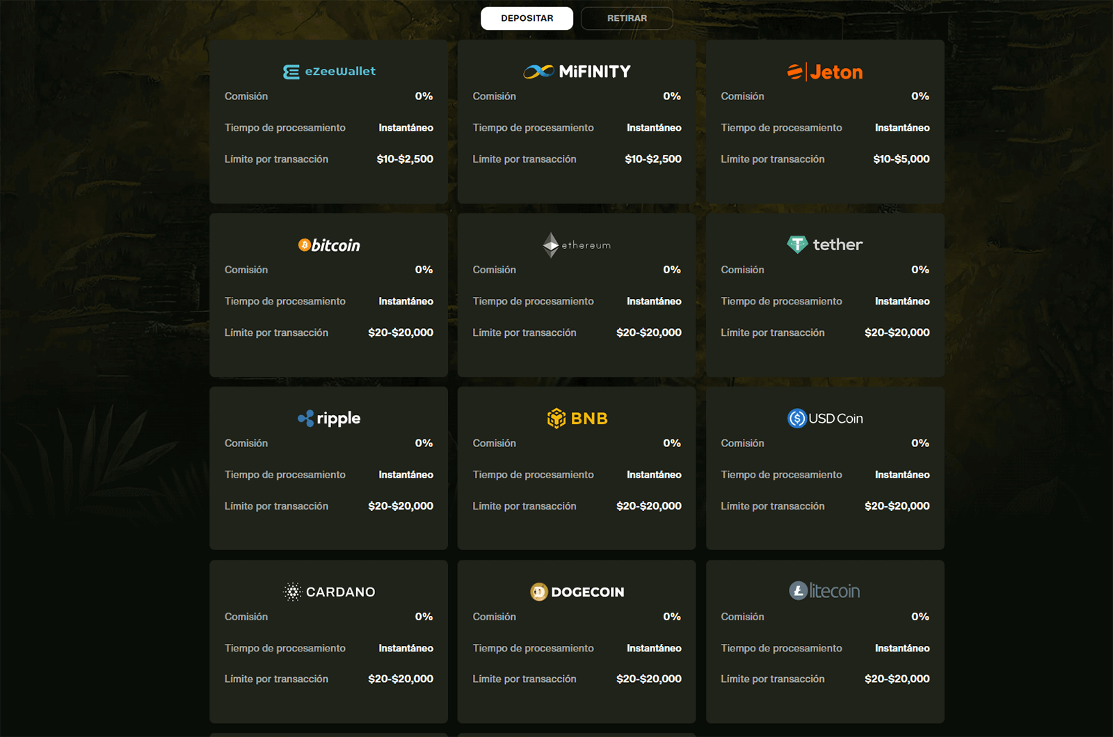 CasinoEnlineaHEX.com   Métodos de pago en CashWin Depositar