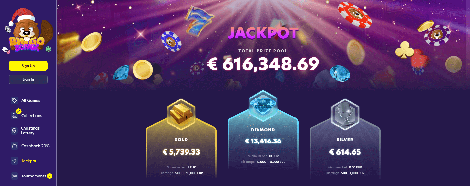 bingobonga jackpot online