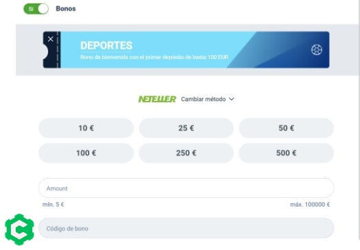 neteller depositar paso