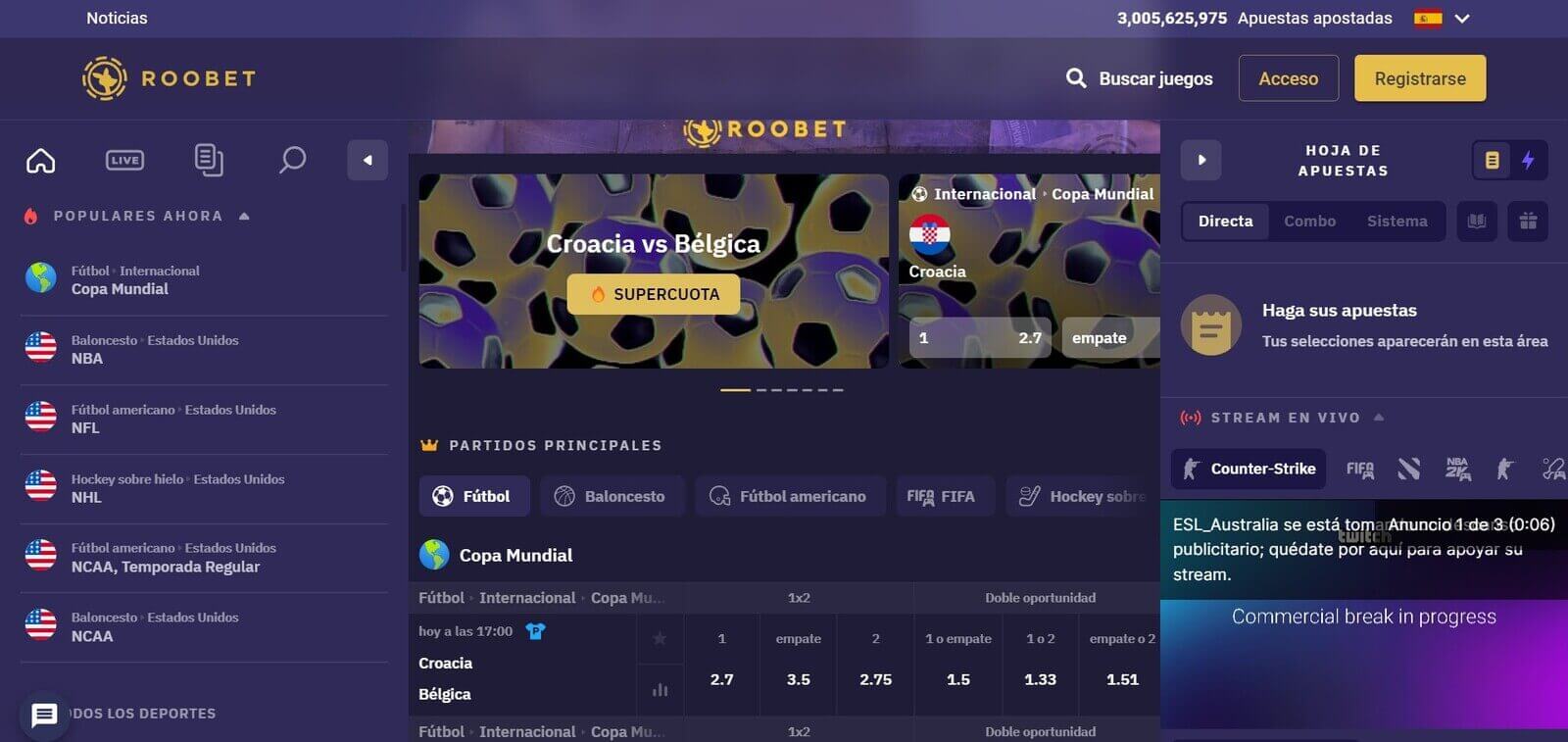 Apuestas deportivas en Roobet online en Latinoamérica