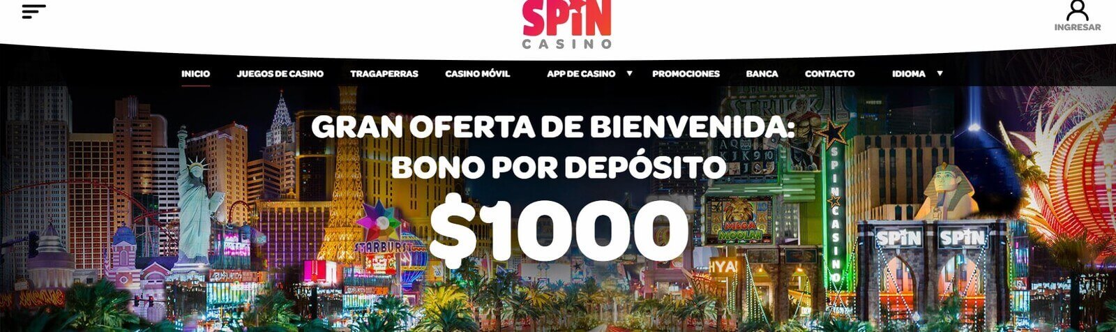 Página web de SpinCasino