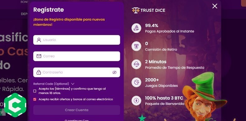 trust dice casino registrarse paso