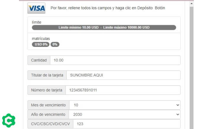 visa depositar paso