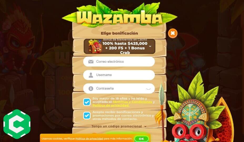 wazamba casino registrarse paso